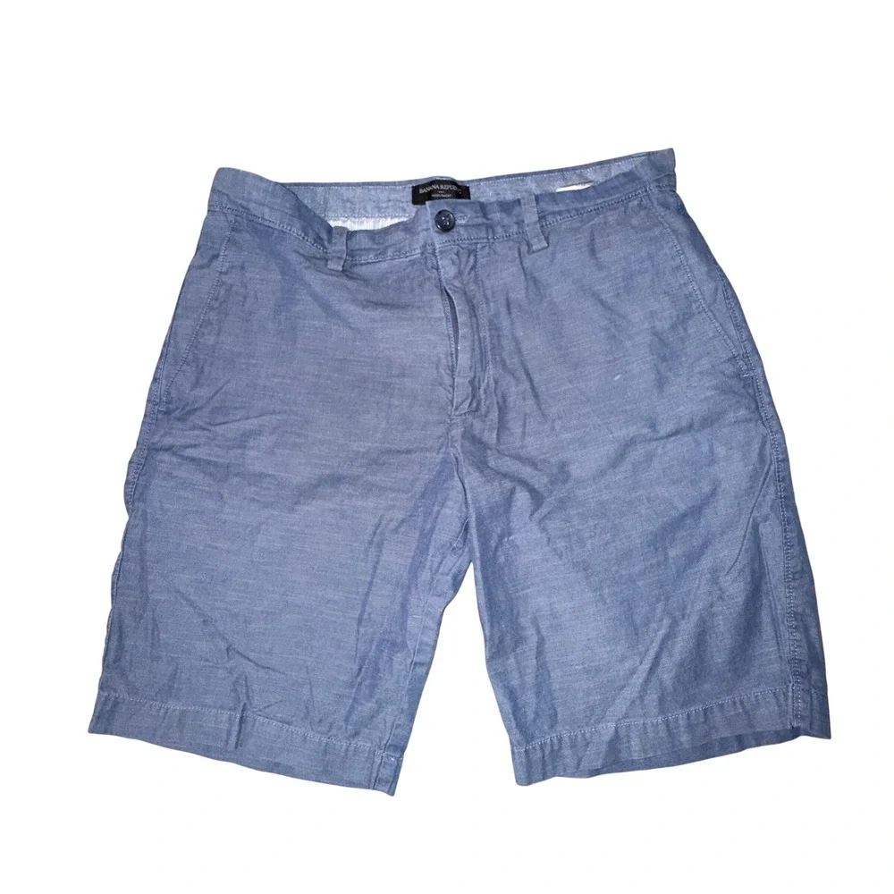 Banana Republic Aiden Shorts 32 Light Blue‎ Heather Slim Fit 261480-00